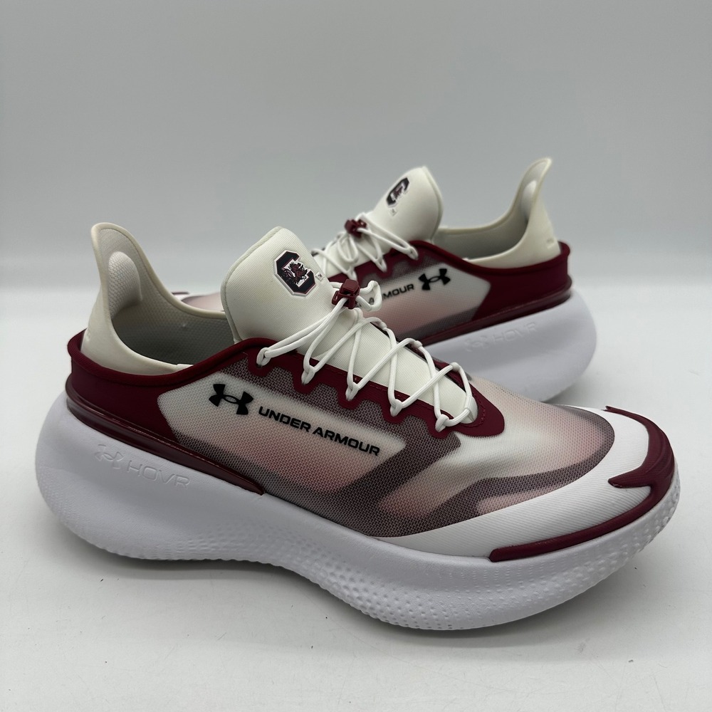 Under Armour 6009140-102 Men 8 Womens 9.5 White/Garnet SlipSpeed Gamecocks Shoes